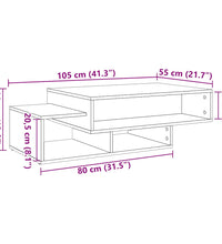 Couchtisch Schwarz Eichen-Optik 105x55x32 cm Holzwerkstoff