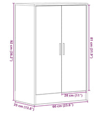 Schuhschrank Schwarz Eichen-Optik 60x35x92 cm Holzwerkstoff