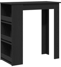 Bartisch mit Regal Schwarz Eichen-Optik 102x50x103,5 cm