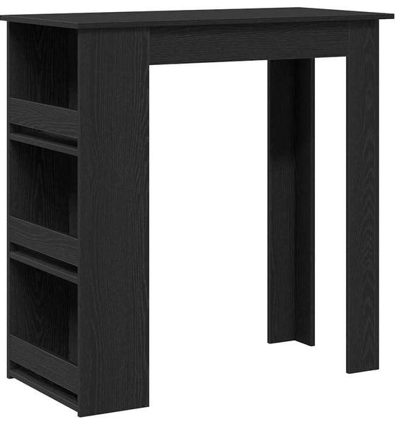Bartisch mit Regal Schwarz Eichen-Optik 102x50x103,5 cm