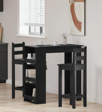 Bartisch mit Regal Schwarz Eichen-Optik 102x50x103,5 cm
