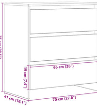 Sideboard Schwarz Eichen-Optik 70x41x75 cm Holzwerkstoff