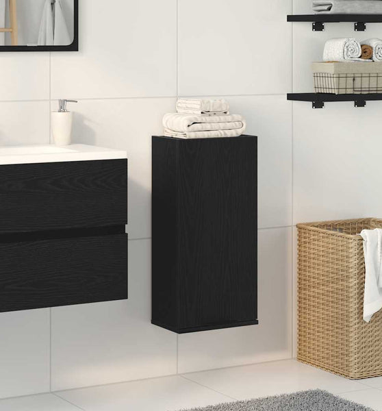 Wandschrank Schwarz Eichen-Optik 32x20x67 cm Holzwerkstoff
