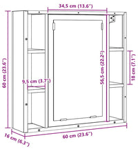 Bad-Spiegelschrank Altholz-Optik 60x16x60 cm Holzwerkstoff