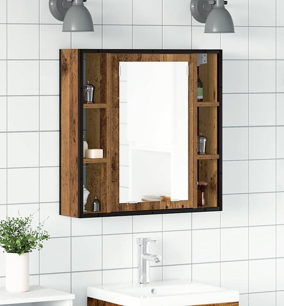 Bad-Spiegelschrank Altholz-Optik 60x16x60 cm Holzwerkstoff