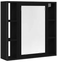 Bad-Spiegelschrank Schwarz Eiche-Optik 60x16x60cm Holzwerkstoff