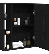 Bad-Spiegelschrank Schwarz Eiche-Optik 60x16x60cm Holzwerkstoff