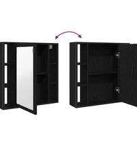 Bad-Spiegelschrank Schwarz Eiche-Optik 60x16x60cm Holzwerkstoff