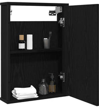 Bad-Spiegelschrank Schwarz Eiche-Optik 42x12x60cm Holzwerkstoff