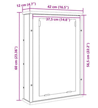 Bad-Spiegelschrank Schwarz Eiche-Optik 42x12x60cm Holzwerkstoff