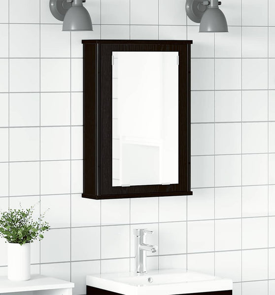 Bad-Spiegelschrank Schwarz Eiche-Optik 42x12x60cm Holzwerkstoff