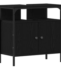 Waschbeckenunterschrank Schwarz Eichen-Optik 60x30x60 cm