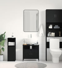 Waschbeckenunterschrank Schwarz Eichen-Optik 60x30x60 cm