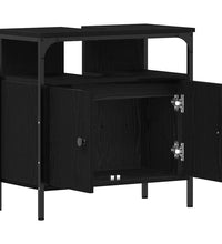Waschbeckenunterschrank Schwarz Eichen-Optik 60x30x60 cm