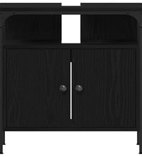 Waschbeckenunterschrank Schwarz Eichen-Optik 60x30x60 cm