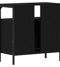 Waschbeckenunterschrank Schwarz Eichen-Optik 60x30x60 cm