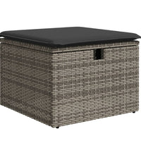 5-tlg. Garten-Sofagarnitur mit Kissen Grau Poly Rattan