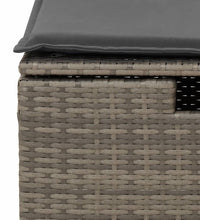 5-tlg. Garten-Sofagarnitur mit Kissen Grau Poly Rattan