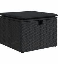 6-tlg. Garten-Sofagarnitur mit Kissen Schwarz Poly Rattan