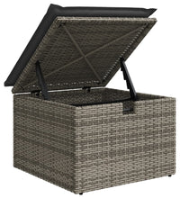6-tlg. Garten-Sofagarnitur mit Kissen Grau Poly Rattan