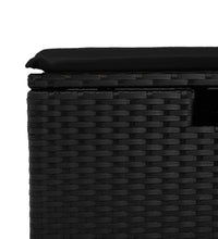 7-tlg. Garten-Sofagarnitur mit Kissen Schwarz Poly Rattan