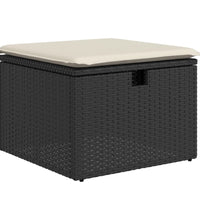 7-tlg. Garten-Sofagarnitur mit Kissen Schwarz Poly Rattan