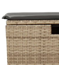 7-tlg. Garten-Sofagarnitur mit Kissen Beige Poly Rattan