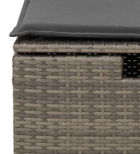 7-tlg. Garten-Sofagarnitur mit Kissen Grau Poly Rattan