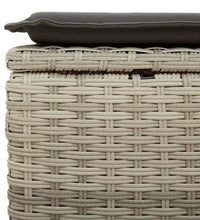 7-tlg. Garten-Sofagarnitur mit Kissen Hellgrau Poly Rattan