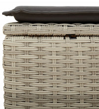 8-tlg. Garten-Sofagarnitur mit Kissen Hellgrau Poly Rattan