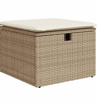 7-tlg. Garten-Sofagarnitur mit Kissen Beige Poly Rattan