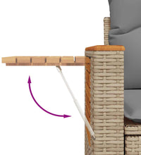 7-tlg. Garten-Sofagarnitur mit Kissen Beige Poly Rattan