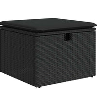 10-tlg. Garten-Sofagarnitur mit Kissen Schwarz Poly Rattan