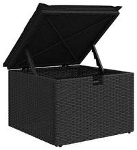 10-tlg. Garten-Sofagarnitur mit Kissen Schwarz Poly Rattan