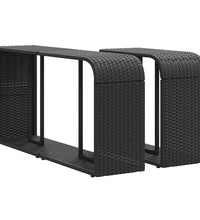 10-tlg. Garten-Sofagarnitur mit Kissen Schwarz Poly Rattan