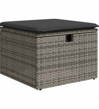 10-tlg. Garten-Sofagarnitur mit Kissen Grau Poly Rattan