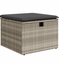 10-tlg. Garten-Sofagarnitur mit Kissen Hellgrau Poly Rattan