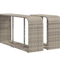 10-tlg. Garten-Sofagarnitur mit Kissen Hellgrau Poly Rattan