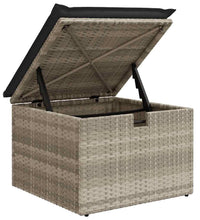 10-tlg. Garten-Sofagarnitur mit Kissen Hellgrau Poly Rattan