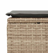 7-tlg. Garten-Sofagarnitur mit Kissen Beige Poly Rattan