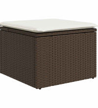 7-tlg. Garten-Sofagarnitur mit Kissen Braun Poly Rattan