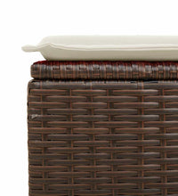 7-tlg. Garten-Sofagarnitur mit Kissen Braun Poly Rattan