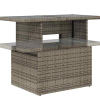 10-tlg. Garten-Sofagarnitur mit Kissen Grau Poly Rattan