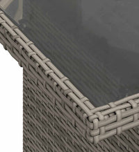 10-tlg. Garten-Sofagarnitur mit Kissen Grau Poly Rattan