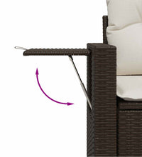 7-tlg. Garten-Sofagarnitur mit Kissen Braun Poly Rattan