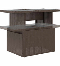 7-tlg. Garten-Sofagarnitur mit Kissen Braun Poly Rattan