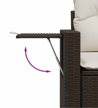 7-tlg. Garten-Sofagarnitur mit Kissen Braun Poly Rattan
