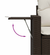 7-tlg. Garten-Sofagarnitur mit Kissen Braun Poly Rattan