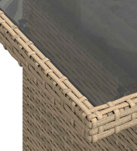 7-tlg. Garten-Sofagarnitur mit Kissen Beige Poly Rattan