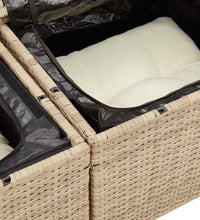 7-tlg. Garten-Sofagarnitur mit Kissen Beige Poly Rattan